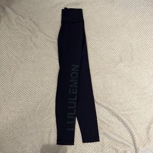 Lululemon High Rise Tight with Block Lettering
